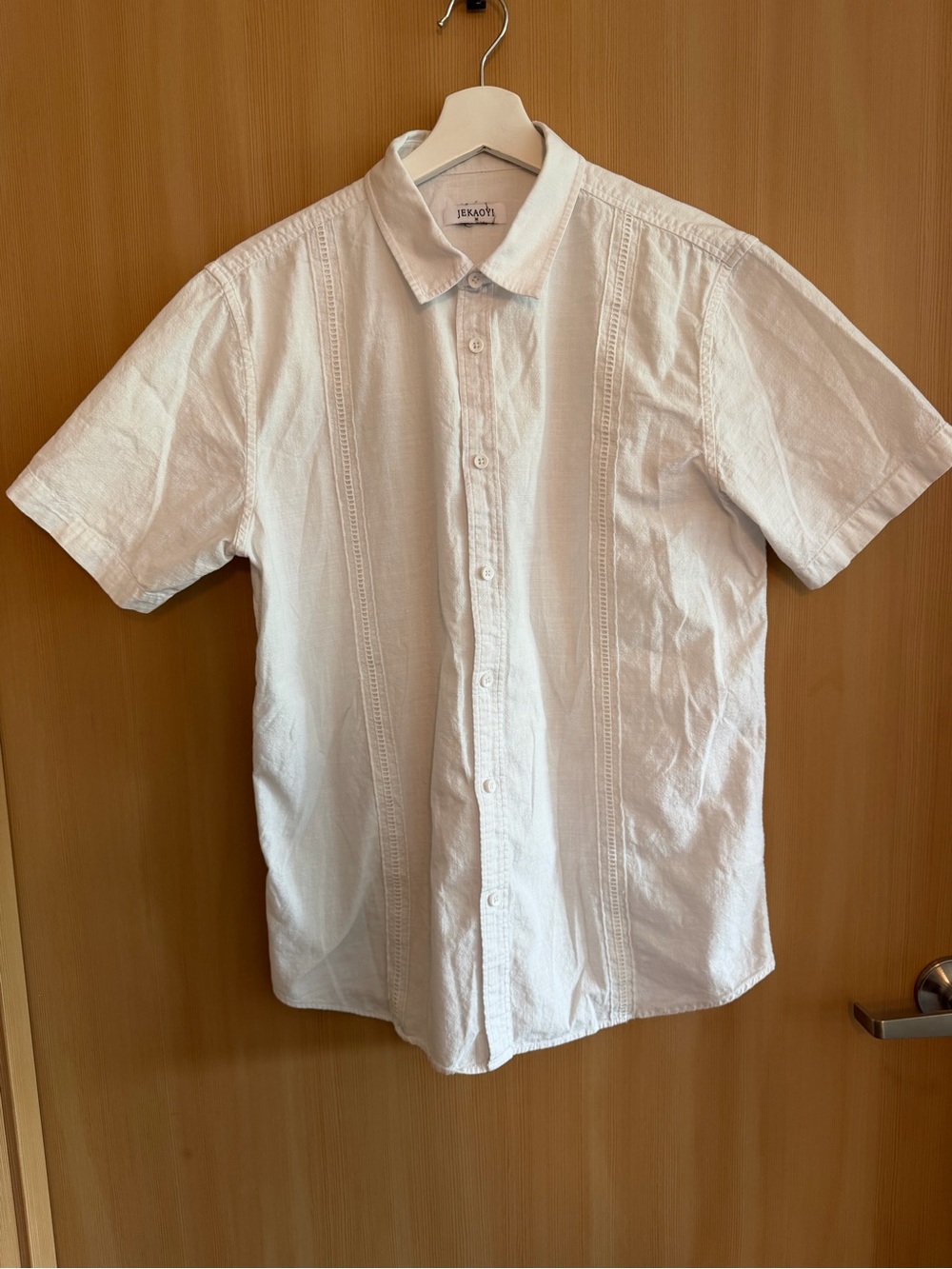 Men's White Short-Sleeve Button-Down Shirt by